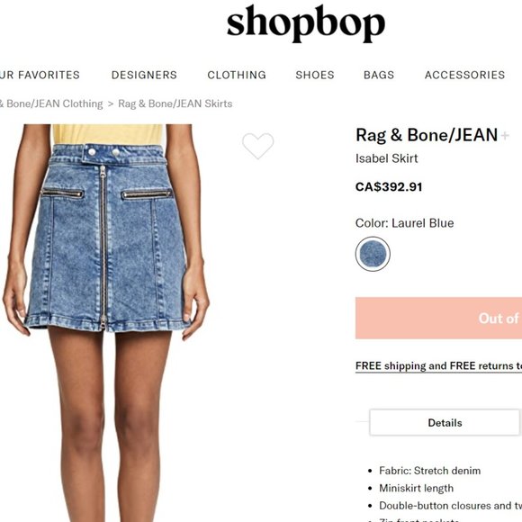 rag & bone Isabel Zip-up Denim Skirt - Picture 10 of 15